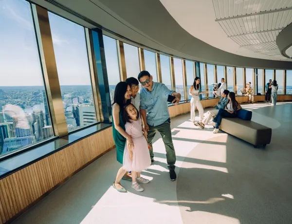 family and other guests on the observation deck